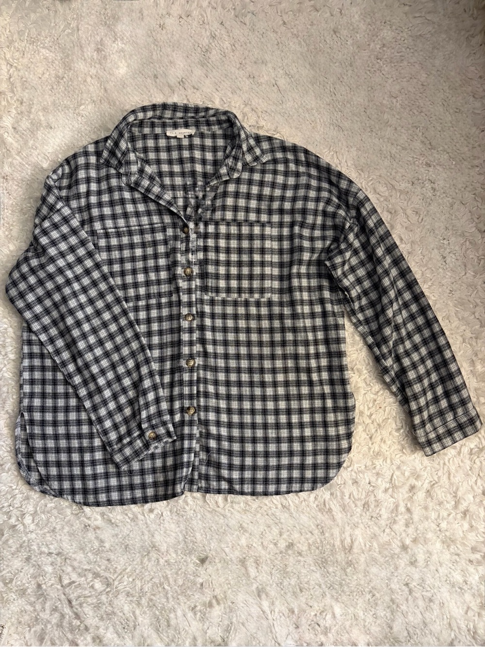 LA Hearts Oversized Boyfriend Flannel Shirt